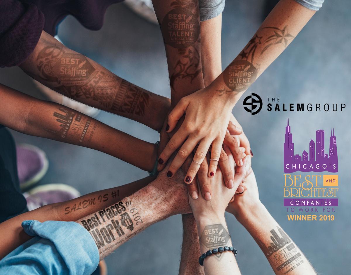 The Salem Group Best & Brightest Award Logo with Tattooed Arms